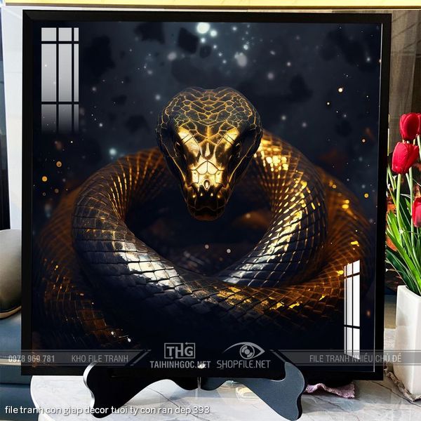 file tranh con giap decor tuoi ty con ran dep 393