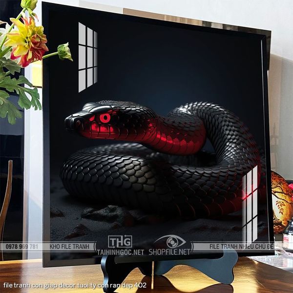 file tranh con giap decor tuoi ty con ran dep 402