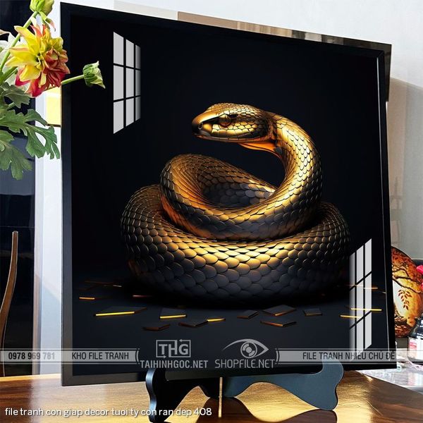 file tranh con giap decor tuoi ty con ran dep 408