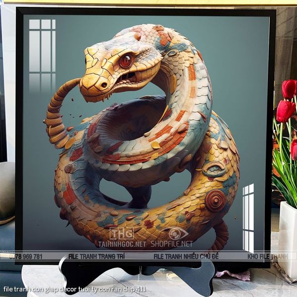 file tranh con giap decor tuoi ty con ran dep 411