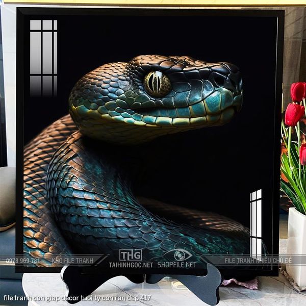 file tranh con giap decor tuoi ty con ran dep 417