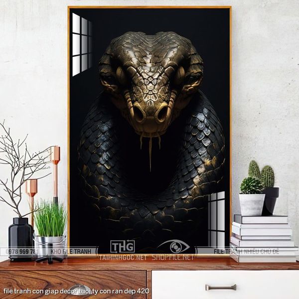 file tranh con giap decor tuoi ty con ran dep 420