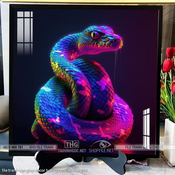 file tranh con giap decor tuoi ty con ran dep 434
