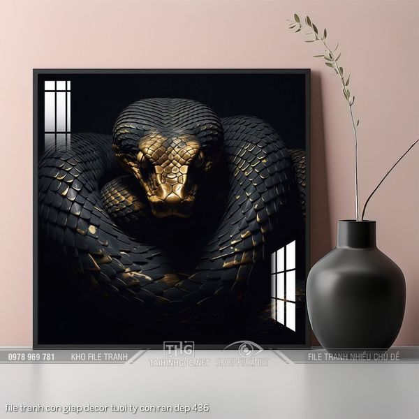 file tranh con giap decor tuoi ty con ran dep 436