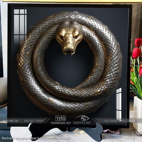 file tranh con giap decor tuoi ty con ran dep 437