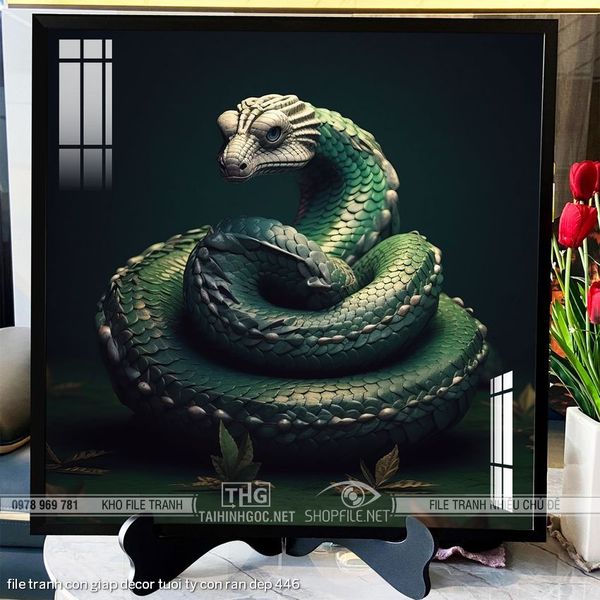 file tranh con giap decor tuoi ty con ran dep 446