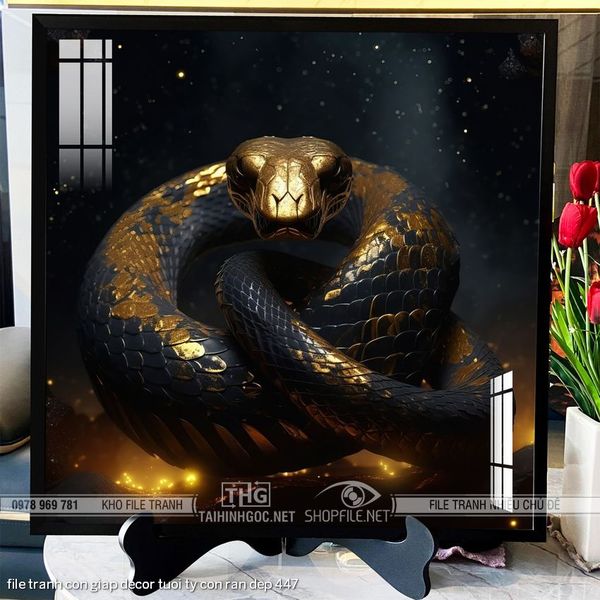 file tranh con giap decor tuoi ty con ran dep 447