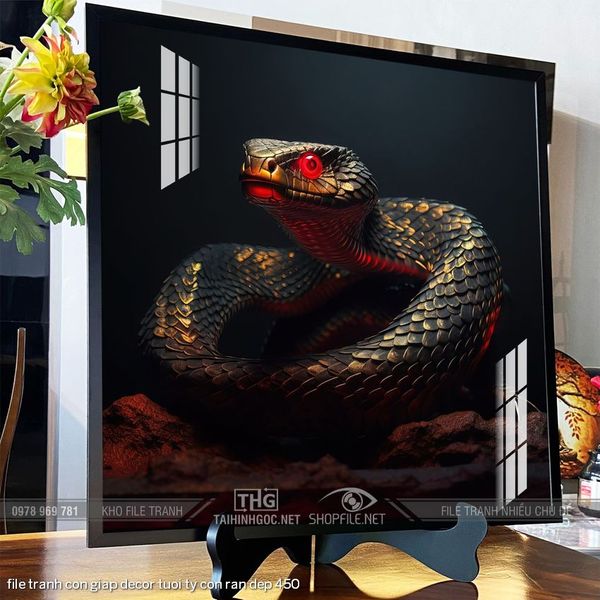 file tranh con giap decor tuoi ty con ran dep 450