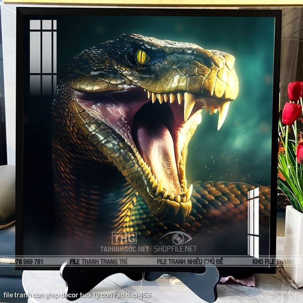 file tranh con giap decor tuoi ty con ran dep 453