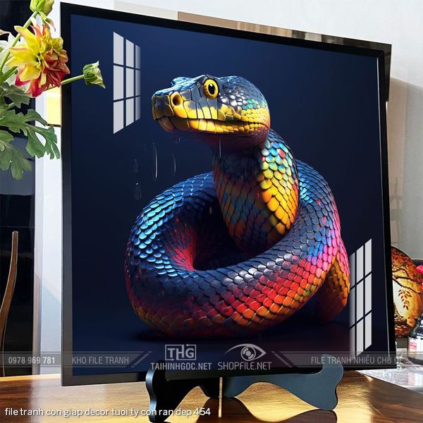 file tranh con giap decor tuoi ty con ran dep 454