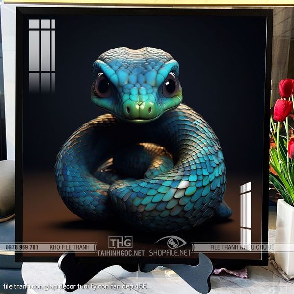 file tranh con giap decor tuoi ty con ran dep 456