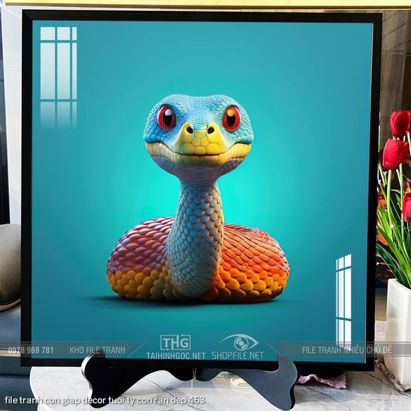 file tranh con giap decor tuoi ty con ran dep 463