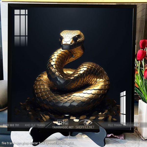 file tranh con giap decor tuoi ty con ran dep 468