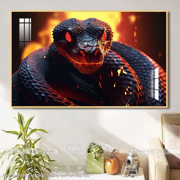 file tranh con giap decor tuoi ty con ran dep 481