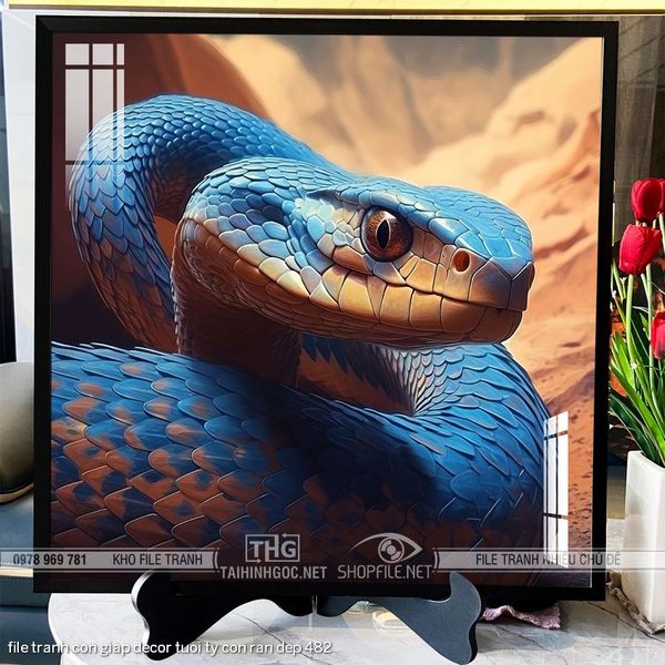 file tranh con giap decor tuoi ty con ran dep 482