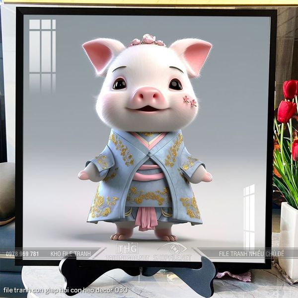 file tranh con giap hoi con heo decor 030