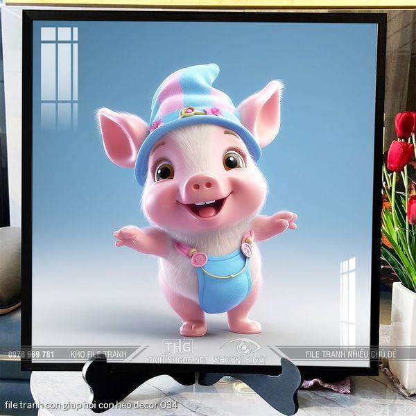file tranh con giap hoi con heo decor 034