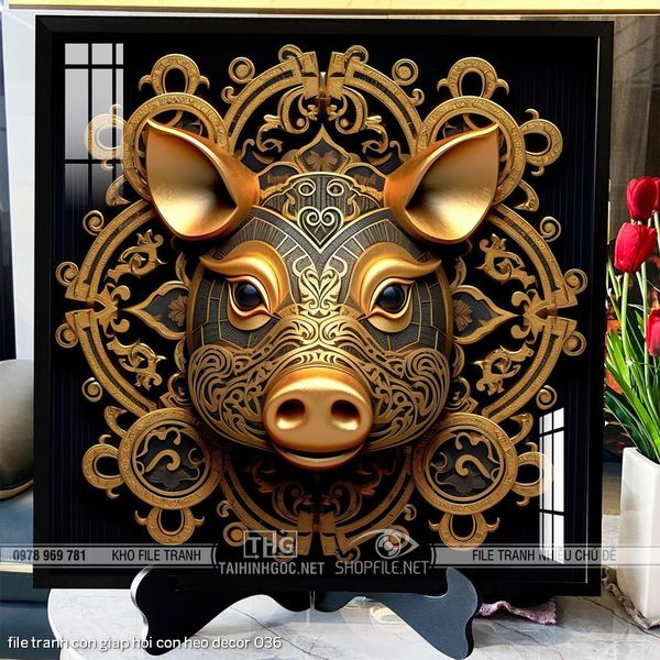 file tranh con giap hoi con heo decor 036