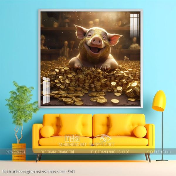 file tranh con giap hoi con heo decor 041