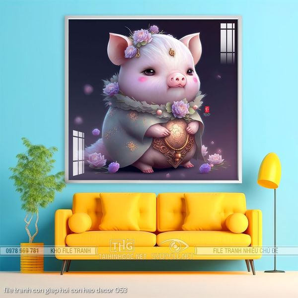 file tranh con giap hoi con heo decor 053
