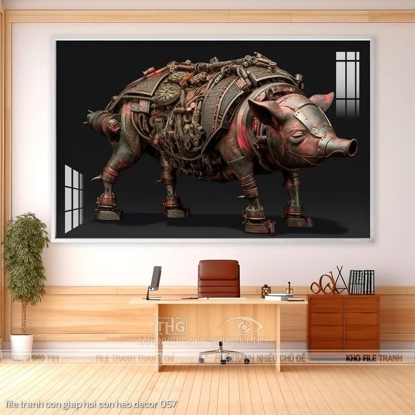 file tranh con giap hoi con heo decor 057