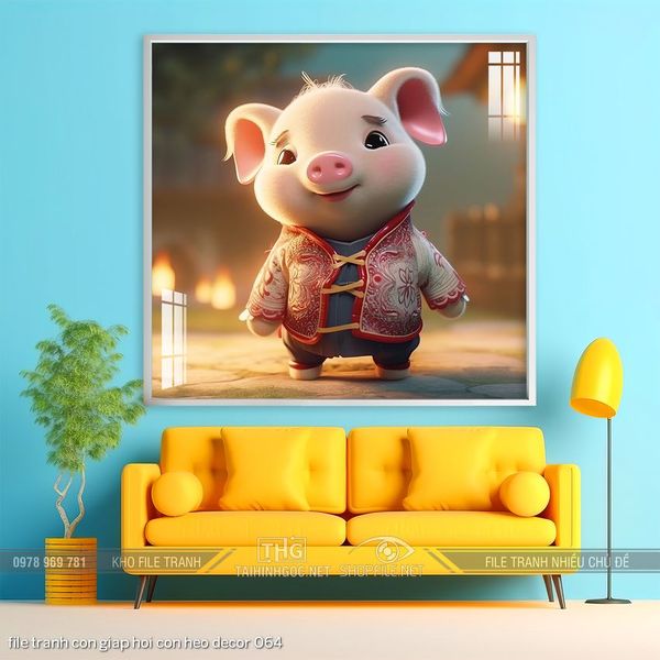 file tranh con giap hoi con heo decor 064
