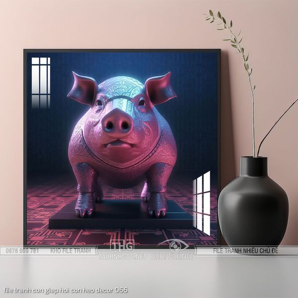file tranh con giap hoi con heo decor 066
