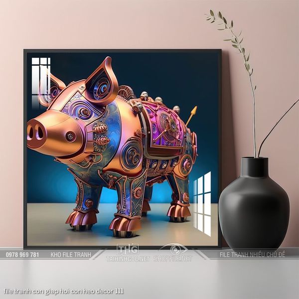 file tranh con giap hoi con heo decor 111