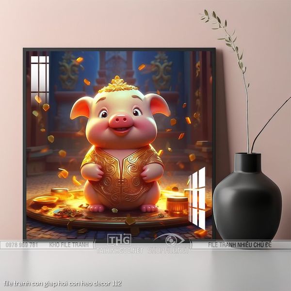 file tranh con giap hoi con heo decor 112
