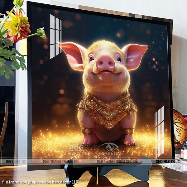 file tranh con giap hoi con heo decor 115