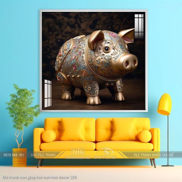 file tranh con giap hoi con heo decor 126