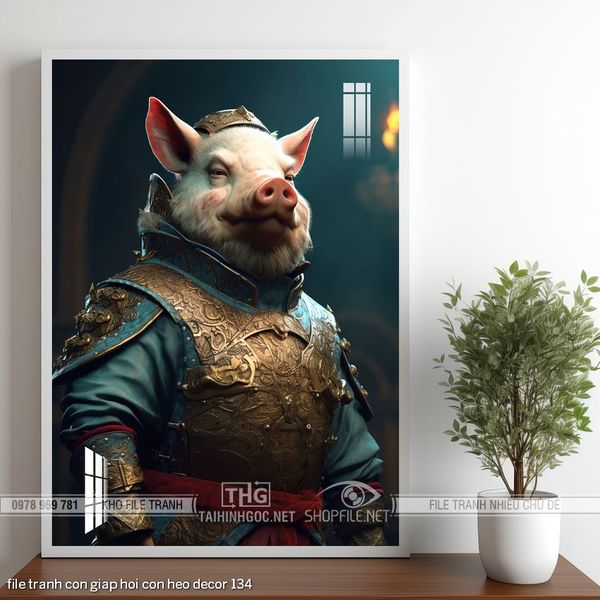 file tranh con giap hoi con heo decor 134