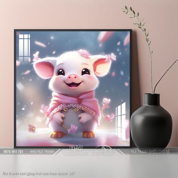 file tranh con giap hoi con heo decor 147