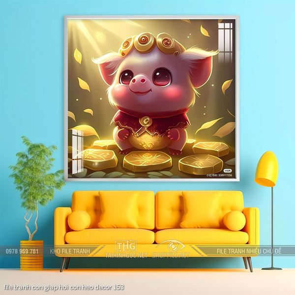 file tranh con giap hoi con heo decor 153
