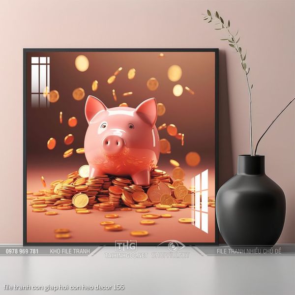 file tranh con giap hoi con heo decor 156