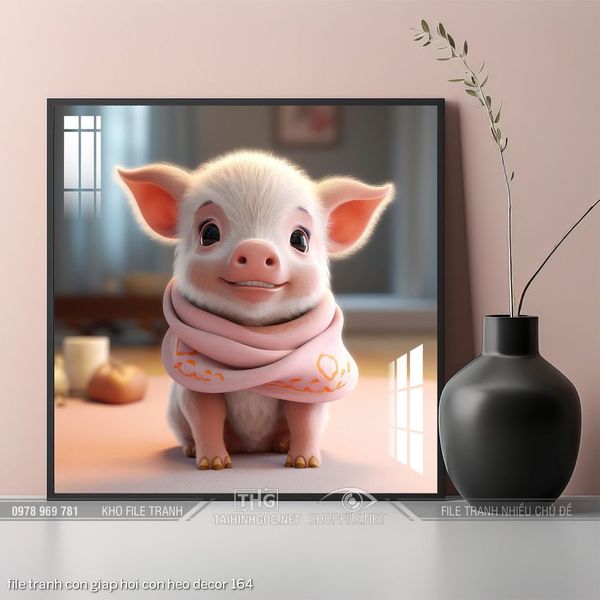 file tranh con giap hoi con heo decor 164