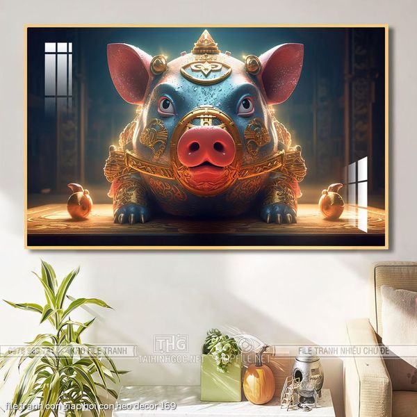 file tranh con giap hoi con heo decor 169