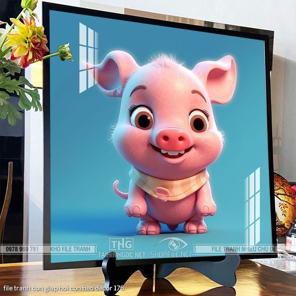 file tranh con giap hoi con heo decor 176