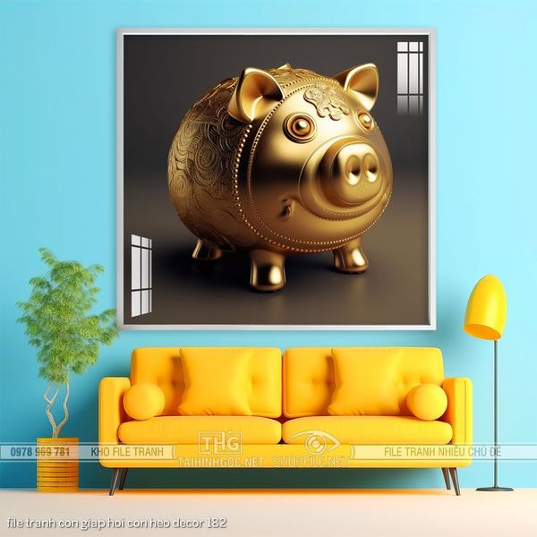 file tranh con giap hoi con heo decor 182