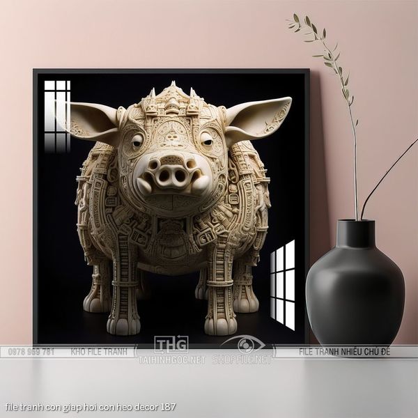 file tranh con giap hoi con heo decor 187