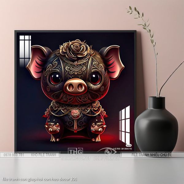 file tranh con giap hoi con heo decor 191