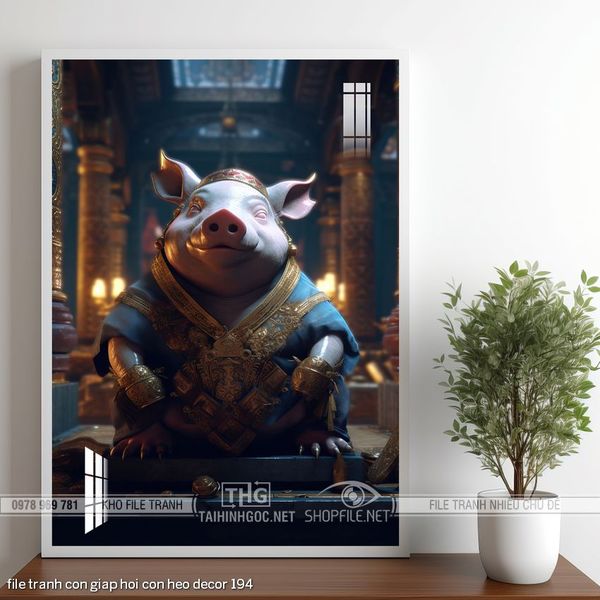 file tranh con giap hoi con heo decor 194