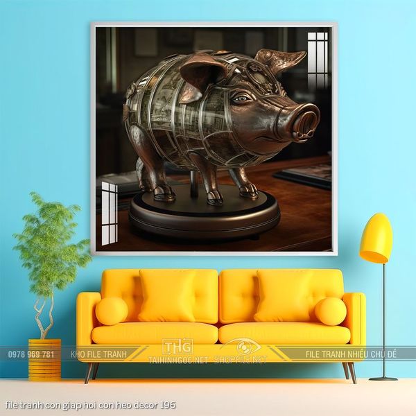file tranh con giap hoi con heo decor 196