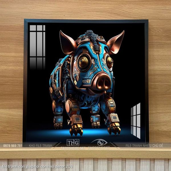 file tranh con giap hoi con heo decor 203