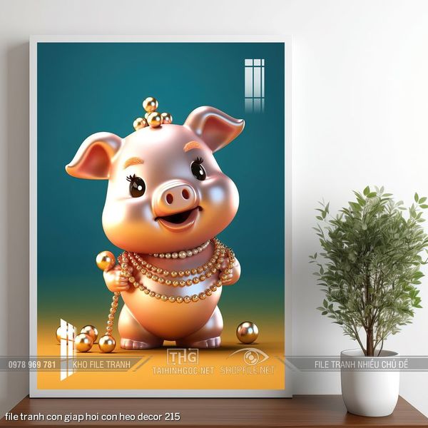 file tranh con giap hoi con heo decor 215