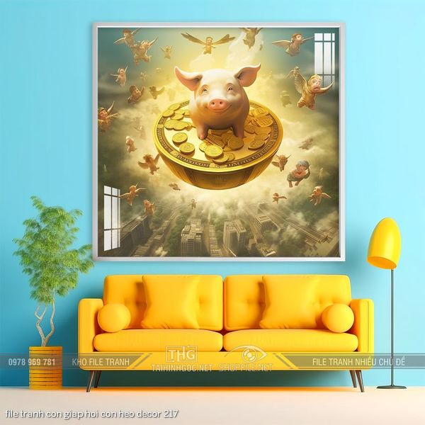 file tranh con giap hoi con heo decor 217