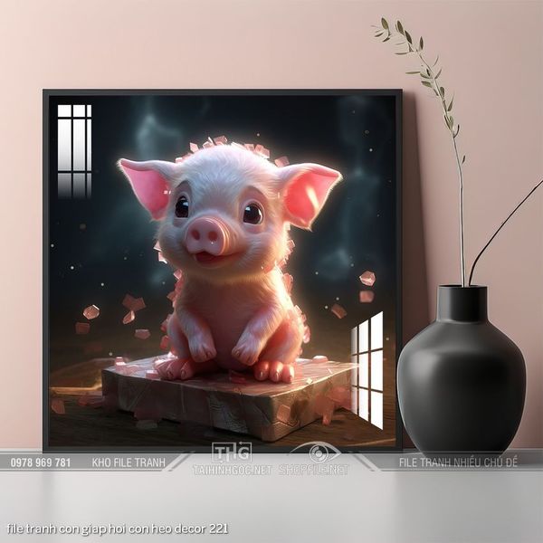 file tranh con giap hoi con heo decor 221