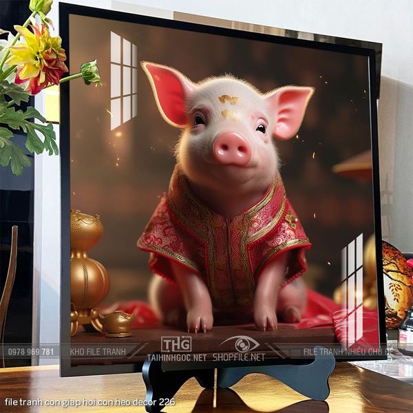 file tranh con giap hoi con heo decor 226