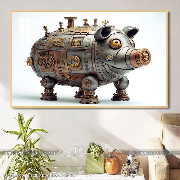 file tranh con giap hoi con heo decor 234