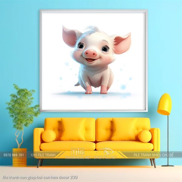 file tranh con giap hoi con heo decor 239